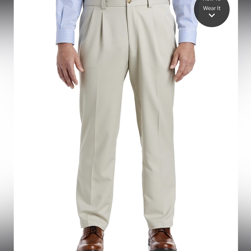Tan/ Cream Mark Shale  Ballin Relax Pleated Trousers